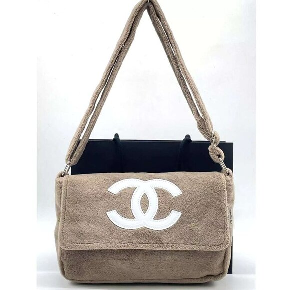 100% Authentic Chanel Precision Novelty Pile Coco Mark Beige Shoulder bag - Picture 3 of 15
